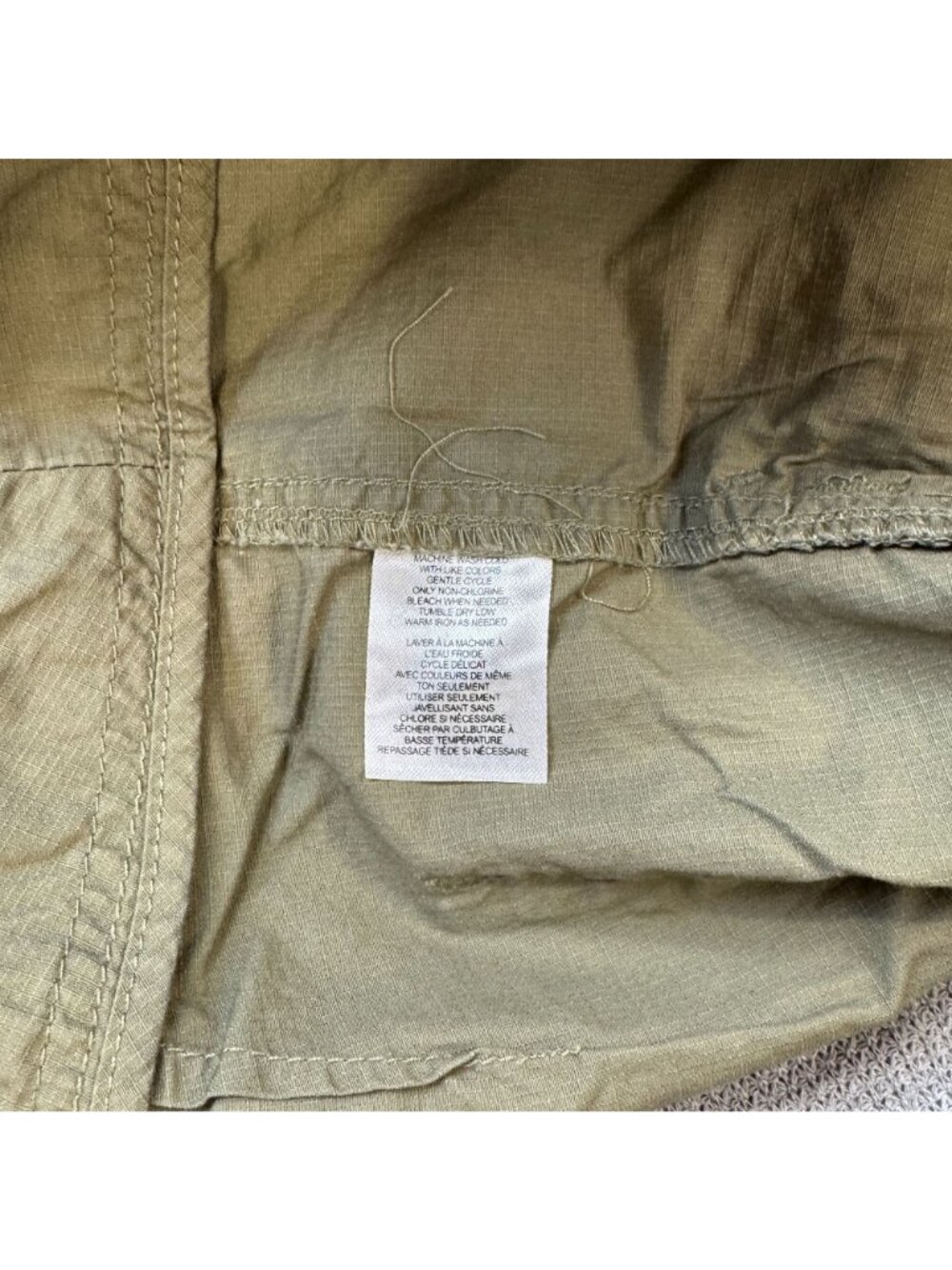 Caribbean Joe Cargo Capris Womens Size 12 Khaki Pockets Tab Cuffs 100% Cotton - Picture 13 of 13